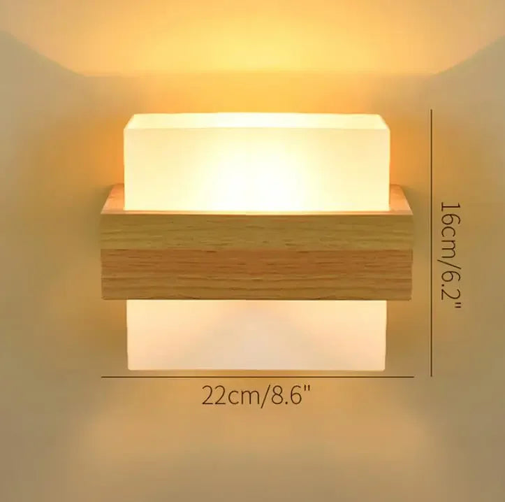 Nordic Wood & Glass LED Wall Light