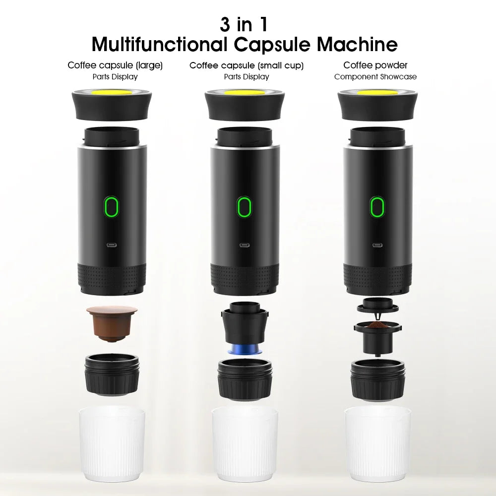 Wireless 3‑in‑1 Portable Espresso Coffee Maker