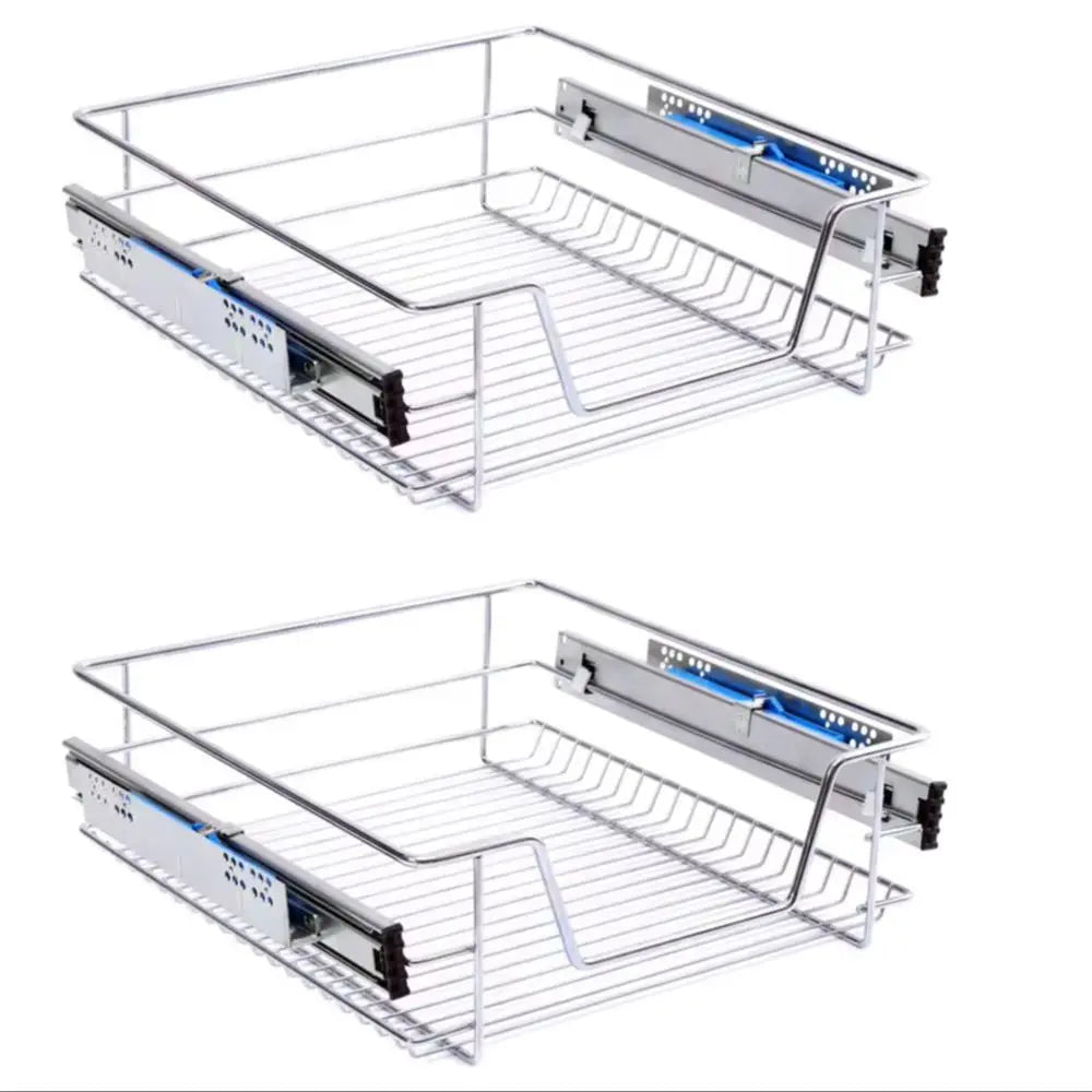 Metal Sliding Pull-Out Basket Organizer