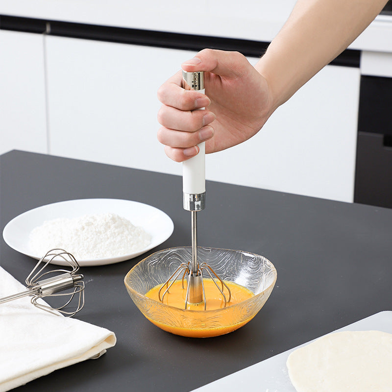 Stainless Steel Semi‑Automatic Egg Beater - KAISON'S CORNER