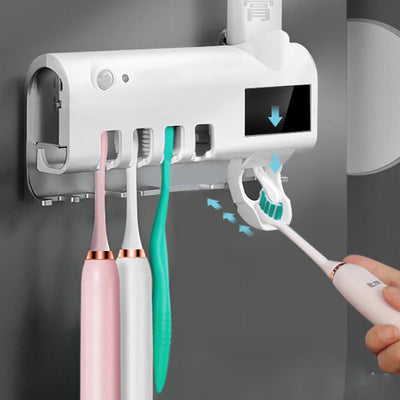 Smart UV Toothbrush Sterilizer with Automatic Toothpaste Dispenser - KAISON'S CORNER