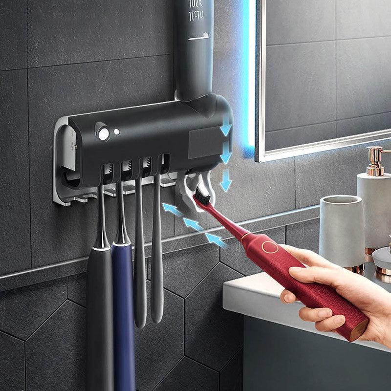Smart UV Toothbrush Sterilizer with Automatic Toothpaste Dispenser - KAISON'S CORNER