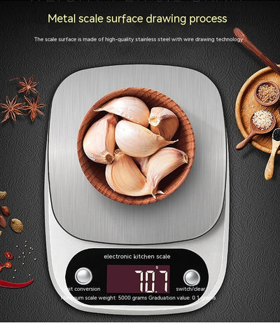 Compact Stainless Steel Electronic Kitchen Scale - KAISON'S CORNER