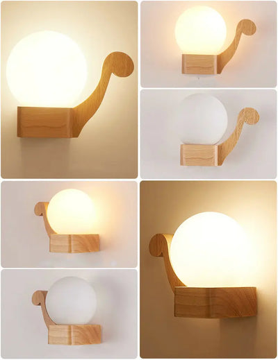 Nordic Wood & Glass LED Wall Light