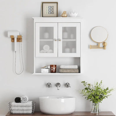 Wall-Mounted Glass-Door Bathroom Cabinet