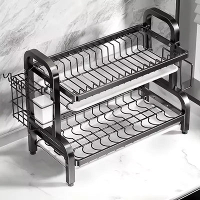 NEW 2‑Tier Dish Drying Rack & Drainboard