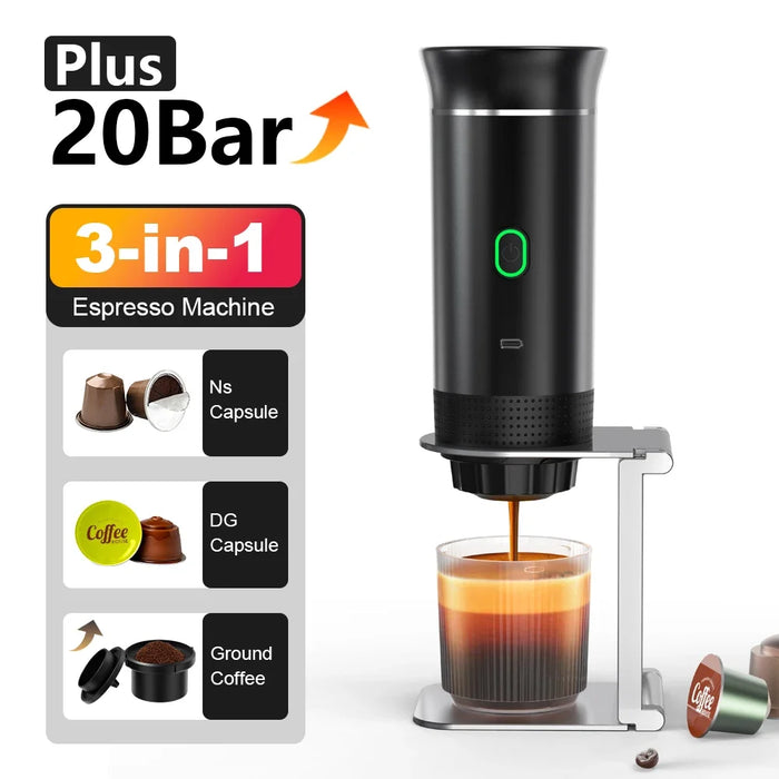 Wireless 3‑in‑1 Portable Espresso Coffee Maker