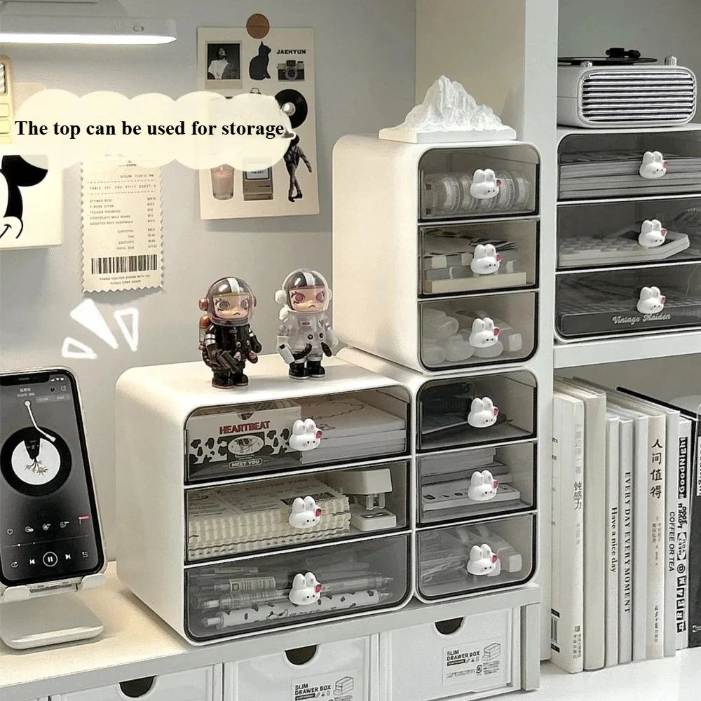 Multifunctional 3‑Layer PET Desktop Storage Box