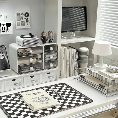 Multifunctional 3‑Layer PET Desktop Storage Box