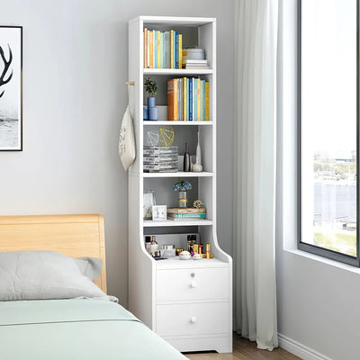 Haodirect 5-Tier White Corner Bookshelf