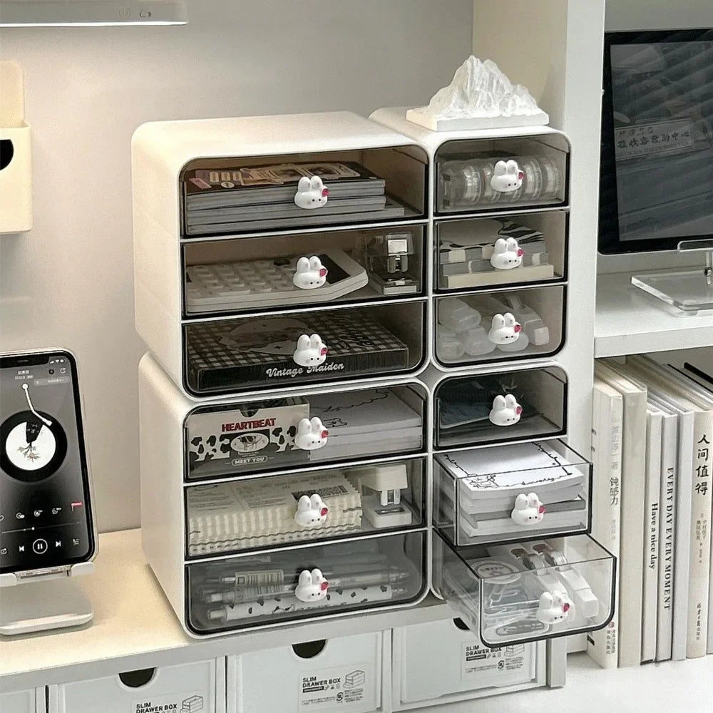 Multifunctional 3‑Layer PET Desktop Storage Box