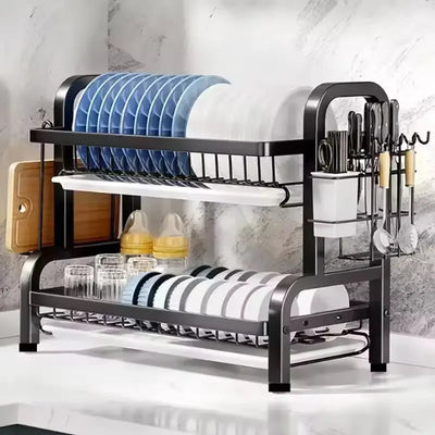 NEW 2‑Tier Dish Drying Rack & Drainboard