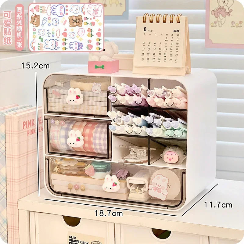 Multifunctional 3‑Layer PET Desktop Storage Box