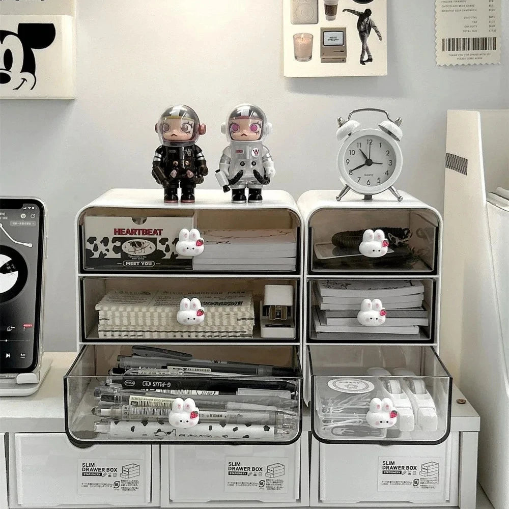 Multifunctional 3‑Layer PET Desktop Storage Box