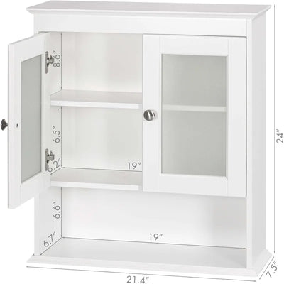 Wall-Mounted Glass-Door Bathroom Cabinet