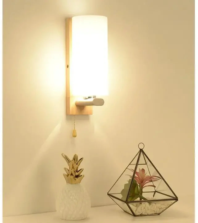 Nordic Wood & Glass LED Wall Light