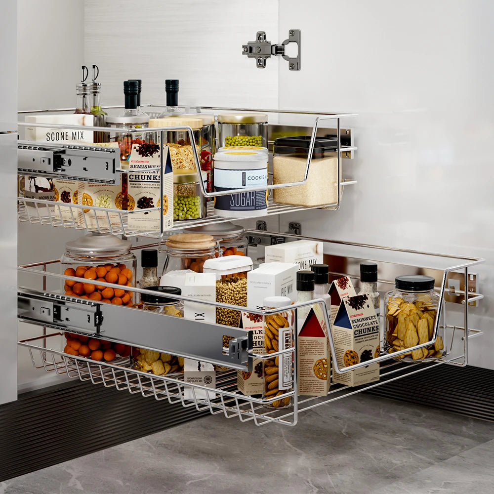 Kaison Kitchen Rack Metal Sliding Pull-Out Basket Rack Organizer – KAISON'S CORNER