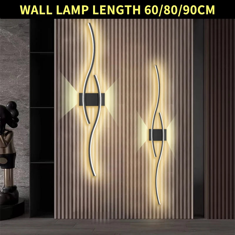 Modern Double-Curve LED Wall Lamp