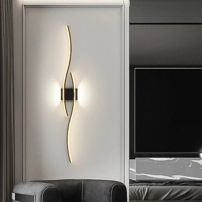 Modern Double-Curve LED Wall Lamp