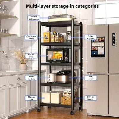 Floor‑to‑Ceiling Multi‑Layer Kitchen Shelf