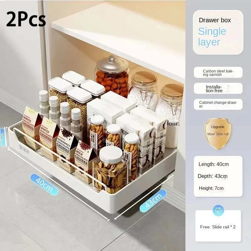 Ultimate Pull-Out Drawer Kitchen Storage Rack