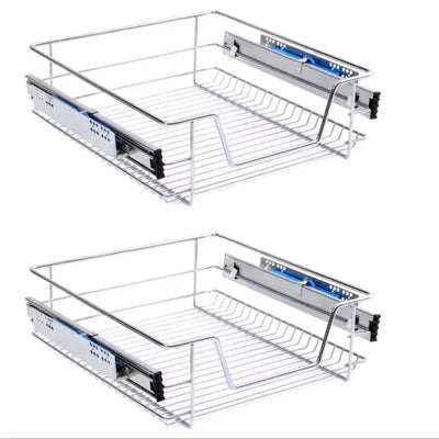 Metal Sliding Pull-Out Basket Organizer