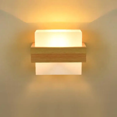 Nordic Wood & Glass LED Wall Light