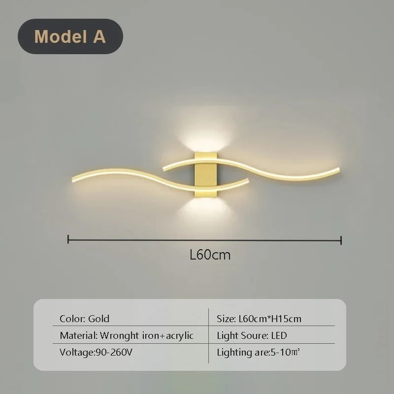 Modern Double-Curve LED Wall Lamp