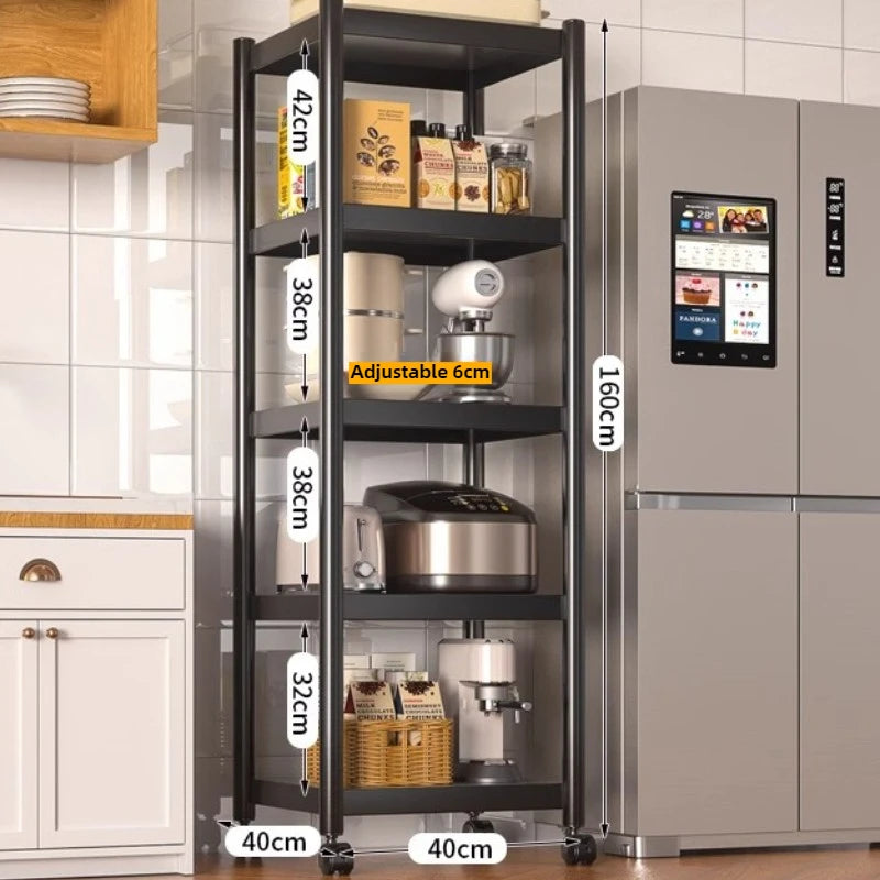 Floor‑to‑Ceiling Multi‑Layer Kitchen Shelf