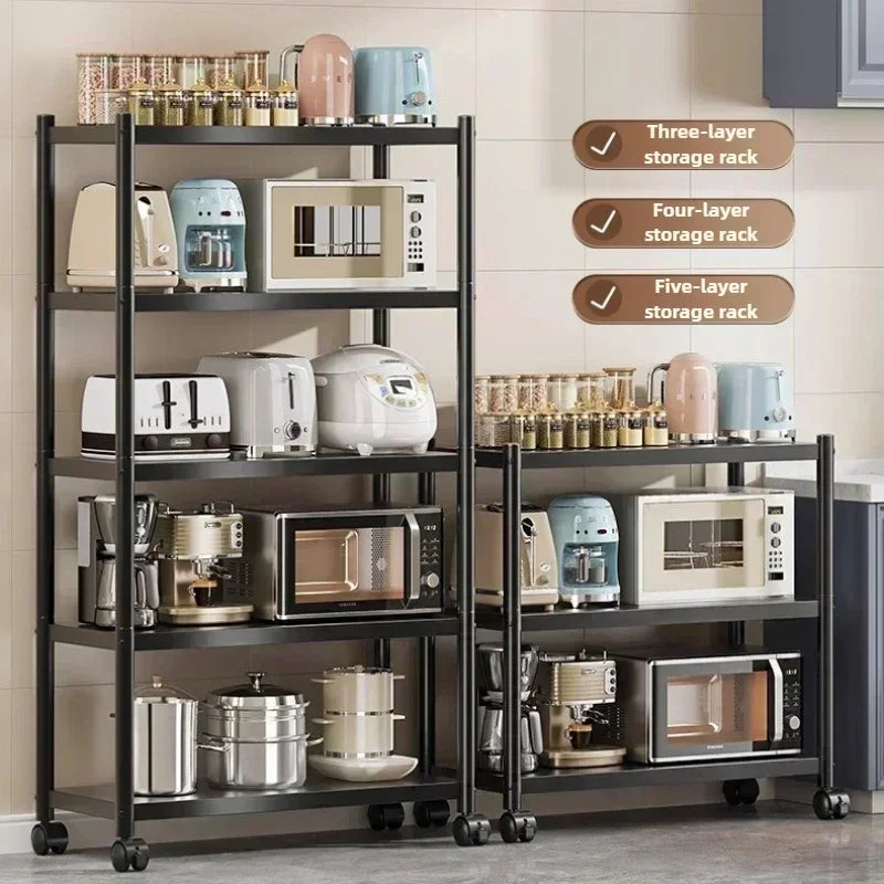 Floor‑to‑Ceiling Multi‑Layer Kitchen Shelf