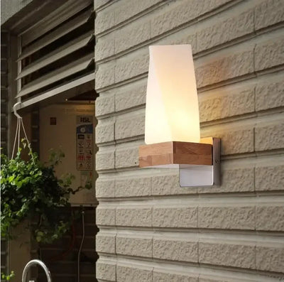 Nordic Wood & Glass LED Wall Light