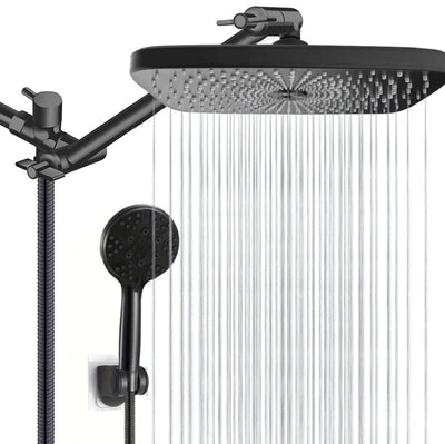 3‑Function Black Handheld Shower Head